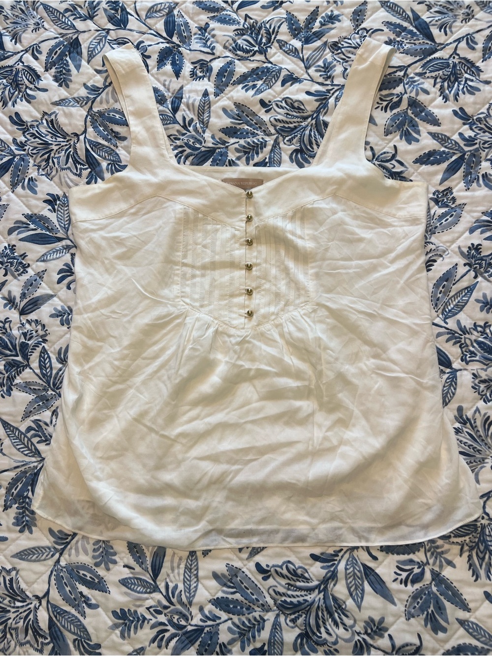 Banana Republic Cream Button Front Tank